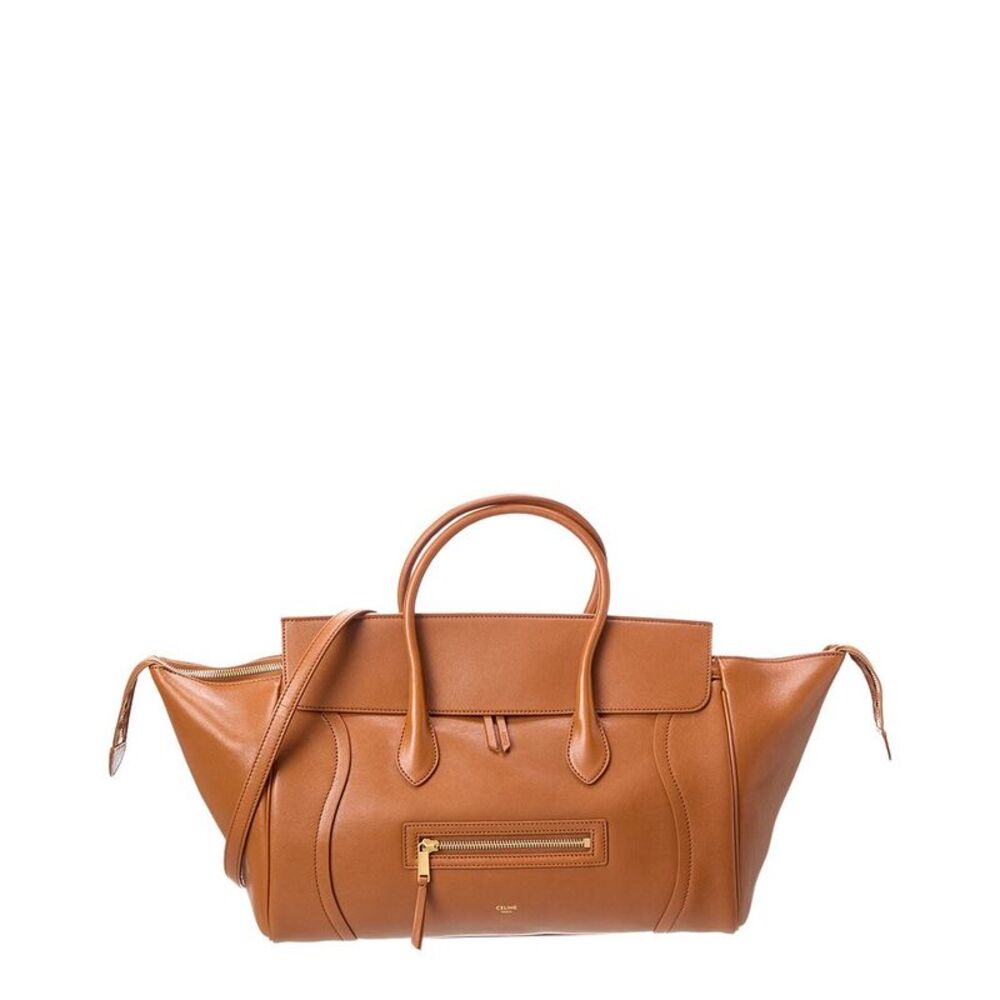 Celine Luggage Leather Tote, Brown